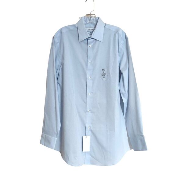 Calvin Klein Men's Steel Plus Regular Fit Stretch Wrinkle Free Dress Shirt - Picture 3 of 9